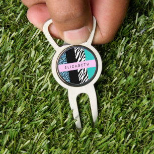 Leopard Print, Zebra Print, Blue, Your Name Divot Tool