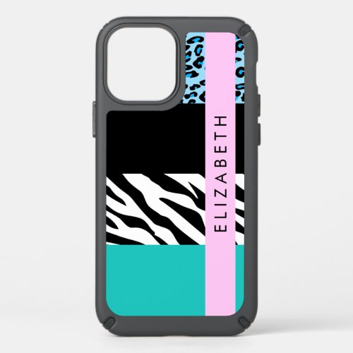 Leopard Print Zebra Print Blue Your Name Speck iPhone 12 Case