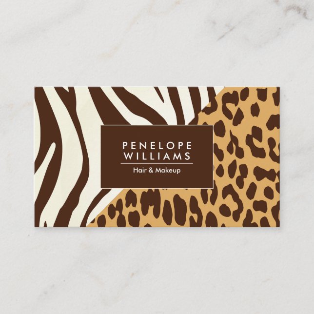 Leopard Print Zebra Print Business Card (Front)