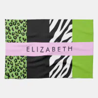 Zebra Tea Towel With Placed Animal Print 