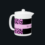 Leopard Print, Zebra Print, Pink, Your Name Teapot<br><div class="desc">Elegant,  stylish and sophisticated leopard and zebra pattern in pink color. Modern and trendy gift,  perfect for the animal print lover in your life. Personalize by adding your name,  nickname,  monogram or initials.</div>
