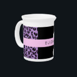 Leopard Print, Zebra Print, Purple, Your Name Beverage Pitcher<br><div class="desc">Elegant,  stylish and sophisticated leopard and zebra pattern in purple color. Modern and trendy gift,  perfect for the animal print lover in your life. Personalize by adding your name,  nickname,  monogram or initials.</div>