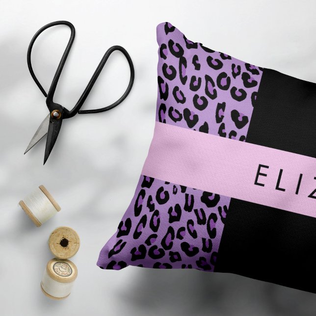 Leopard Print, Zebra Print, Purple, Your Name Pillow Case (Creator Uploaded)
