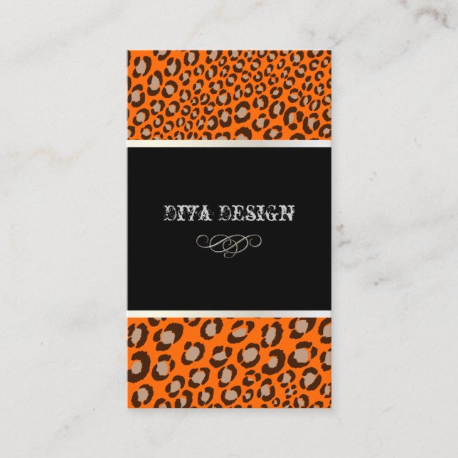 Leopard Prints for Divas/DIY background Business Card (Front)