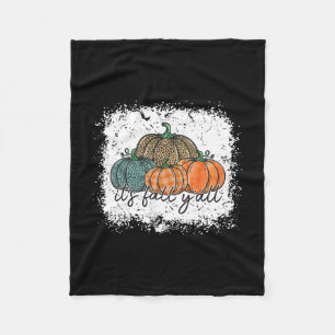 Leopard Pumpkin Autumn Its Fall Yall Thanksgiving Fleece Blanket