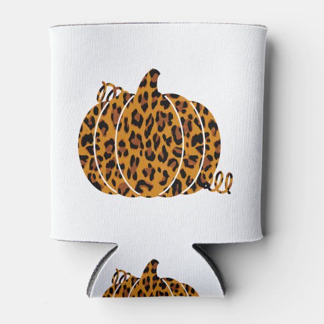Leopard Pumpkin / Fall Season Can Cooler (Front)