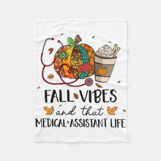 Leopard Pumpkin Fall Vibes And That Medical Istant Fleece Blanket
