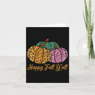 Leopard Pumpkin Happy Fall Yall Autumn Pumpkin Sea Card