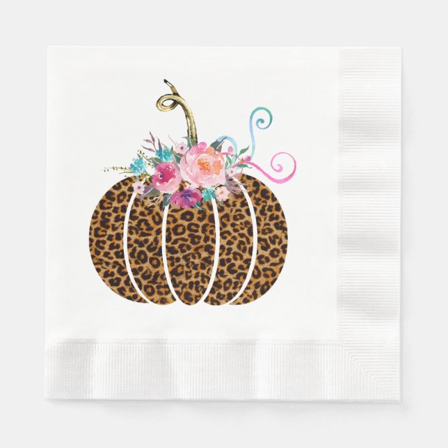 Leopard pumpkin napkins (Front)