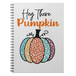 Leaf Foliage Hello Fall Pumpkin Floral Watercolor Notebook, Zazzle