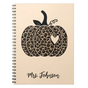 Leopard Pumpkin Personalized Teacher Notebook
