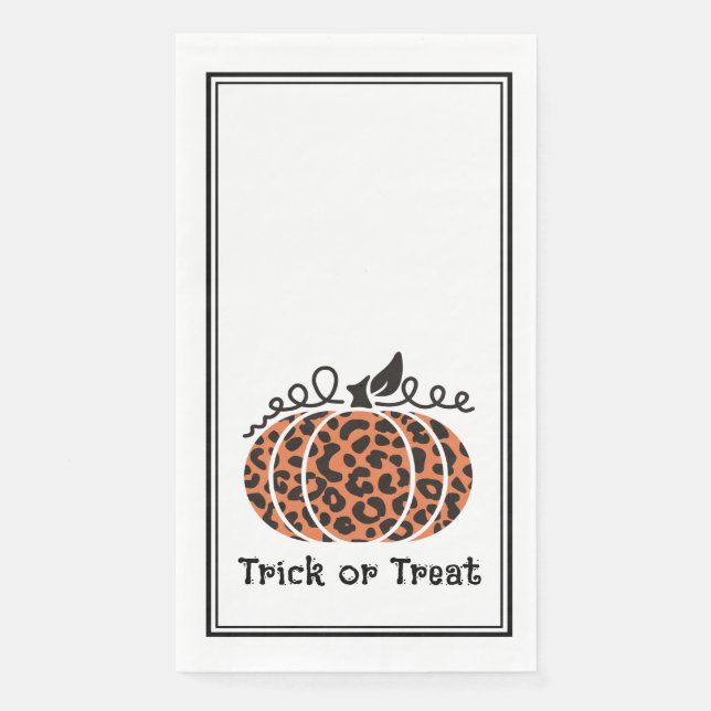 Leopard Pumpkin Print Paper Guest Towels (Front)