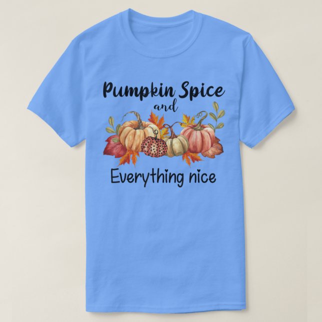 Leopard Pumpkin Spice Everything Nice Cute Retro F T-Shirt (Design Front)