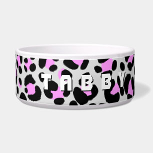 Leopard  Purple Black Personalized Bowl