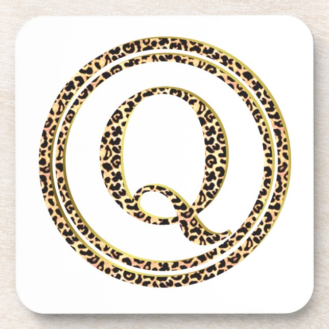 Leopard Q Drink Coaster (Front)