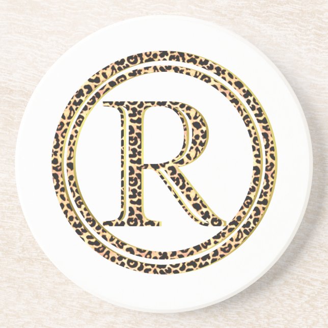 Leopard R Drink Coaster (Front)