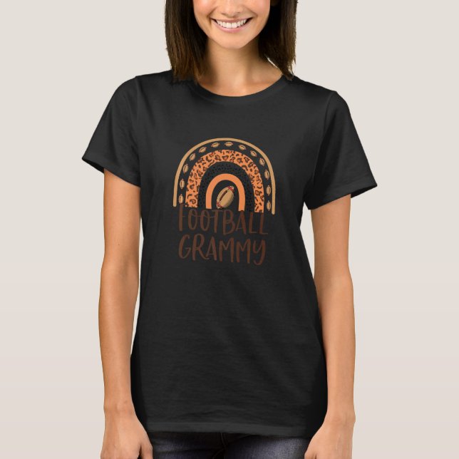 Leopard Rainbow American Football Grammy Game Day  T-Shirt (Front)