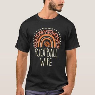 Leopard Rainbow American Football Wife Family Matc T-Shirt