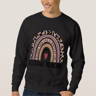 Leopard Rainbow Assistant Principal Teacher Back T Sweatshirt