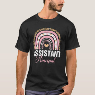 Leopard Rainbow Assistant Principal Teacher Back T T-Shirt