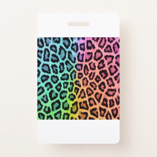 leopard rainbow bg badge
