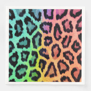 leopard rainbow bg paper dinner napkins