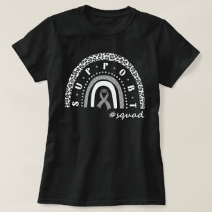 Leopard Rainbow Brain Cancer Support Squad T-Shirt