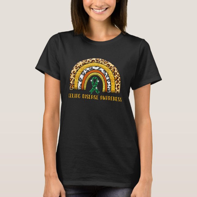 Leopard Rainbow Celiac disease Warrior T-Shirt (Front)