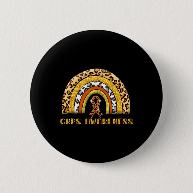 Leopard Rainbow Crps Warrior  Button (Front)