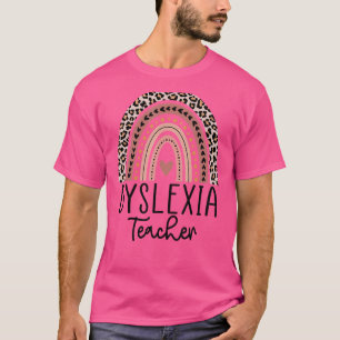 Leopard Rainbow Dyslexia Therapist Therapy Dyslexi T-Shirt