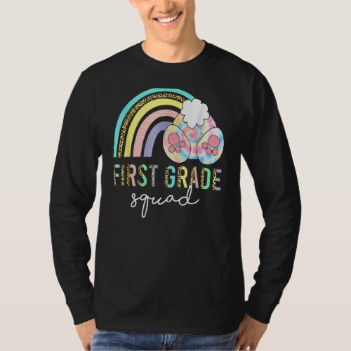 Leopard Rainbow First Grade Happy Easter Day T_Shirt