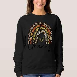 Leopard Rainbow Granny Blessed Granny Fall Thanksg Sweatshirt