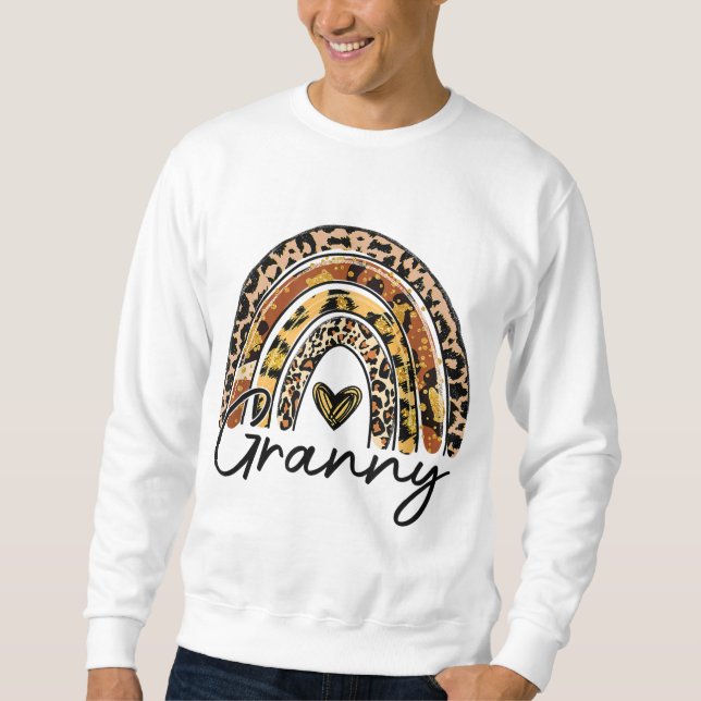 Leopard Rainbow Granny Blessed Granny Fall Thanksg Sweatshirt (Front)