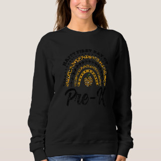 Leopard Rainbow Happy First Day Of Pre K Vintage Sweatshirt