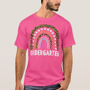 Leopard Rainbow Kindergarten Teacher First Day of  T-Shirt