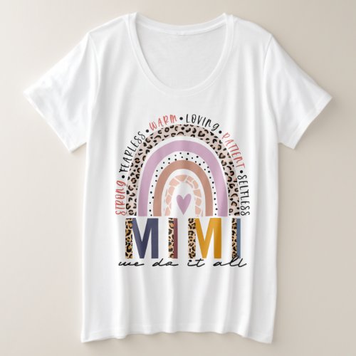 Leopard Rainbow Mimi Life Blessed Mimi Plus Size T_Shirt