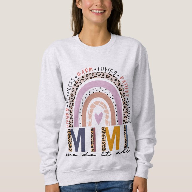 Leopard Rainbow Mimi Life, Blessed Mimi Sweatshirt (Front)