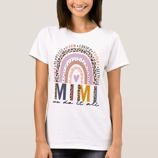 Leopard Rainbow Mimi Life, Blessed Mimi T-Shirt (Front)