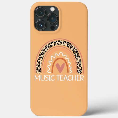 Leopard Rainbow Music Teacher Back To School iPhone 13 Pro Max Case
