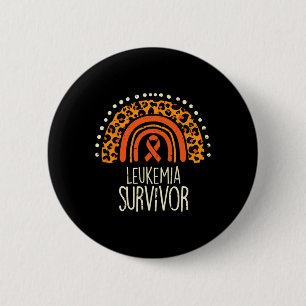 Leopard Rainbow Orange Ribbon Survivor Leukemia Aw Button