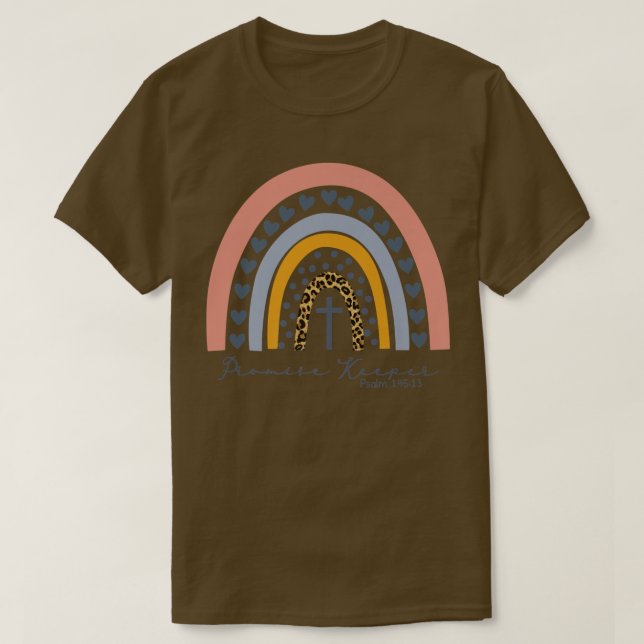 Leopard Rainbow Promise Keeper Christian Religious T-Shirt (Design Front)
