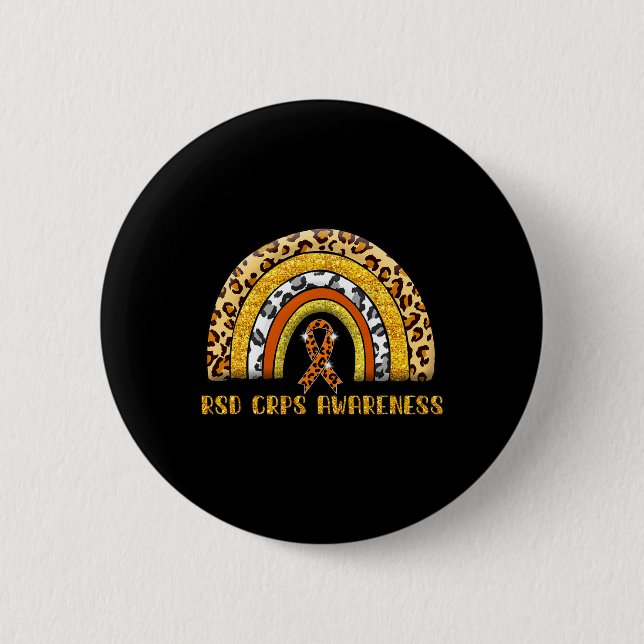 Leopard Rainbow Rsd Crps Warrior  Button (Front)