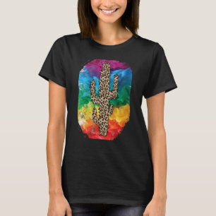 Leopard Rainbox Smoke Cactus Serape Texas Cactu Tu T-Shirt