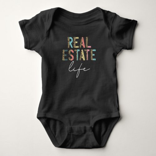 Leopard Real Estate Life Agent Realtor Investor Baby Bodysuit