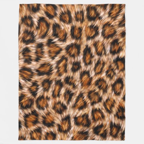 Leopard Real Skin Texture Pattern Fleece Blanket