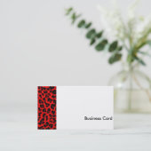 Leopard - Red and Black Business Card (Standing Front)