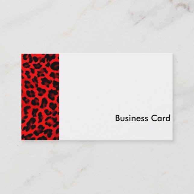 Leopard - Red and Black Business Card (Front)