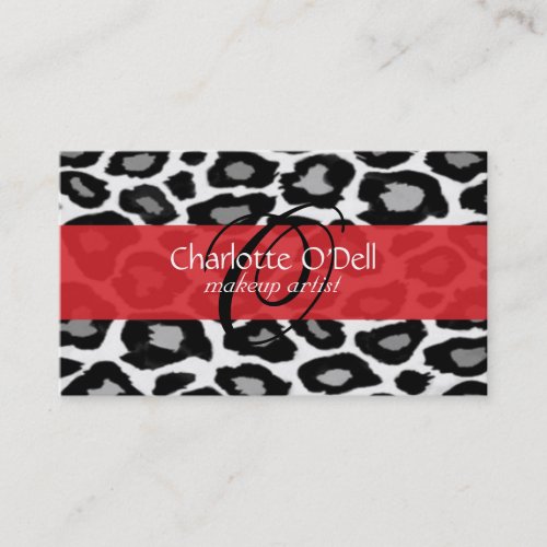 leopard; red business card