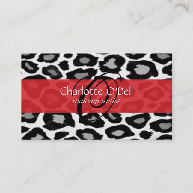 leopard; red business card (Front)