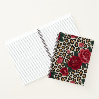 Leopard Red Roses Pattern Notebook